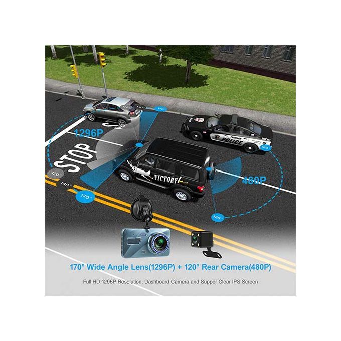 4-inch Touch DVR 2.5D High-definition Dual Camera Driving Recorder