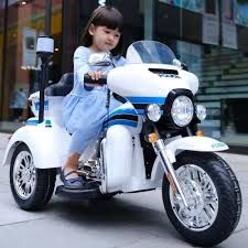 12V Kids Ride On Police Motorcycle Tricycle Motorbike With Siren Lights.