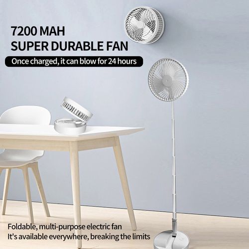 7200MaH Rechargeable  Fan USB Folding Telescopic 7.7 Inch