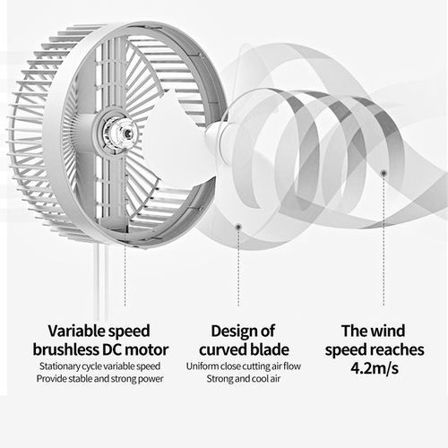 7200MaH Rechargeable  Fan USB Folding Telescopic 7.7 Inch