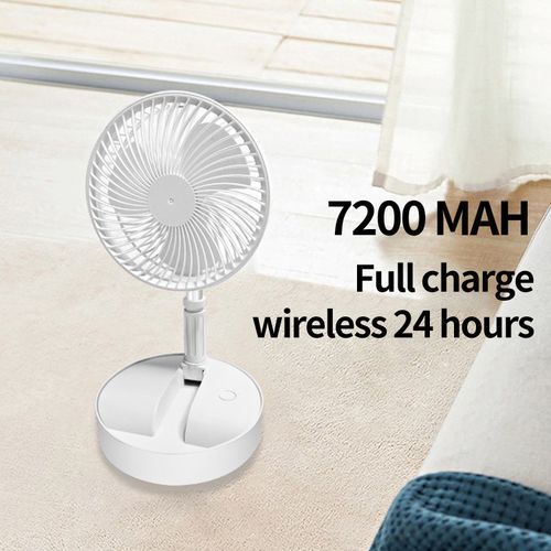 7200MaH Rechargeable  Fan USB Folding Telescopic 7.7 Inch