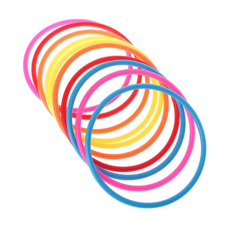 10 Pcs Plastic Toss Rings Target Throw Carnival Backyard Park Games Kids Intelligence Development Educational Exercise Toy