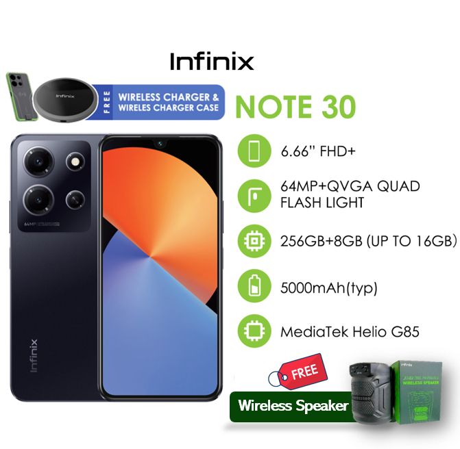 Note 30 6.67" 8GB RAM/256GB ROM Android 13 - Black+ Gift