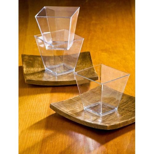 Zappy 200 Ct Square Mini Dessert Cups 2 Oz Clear Tasting
