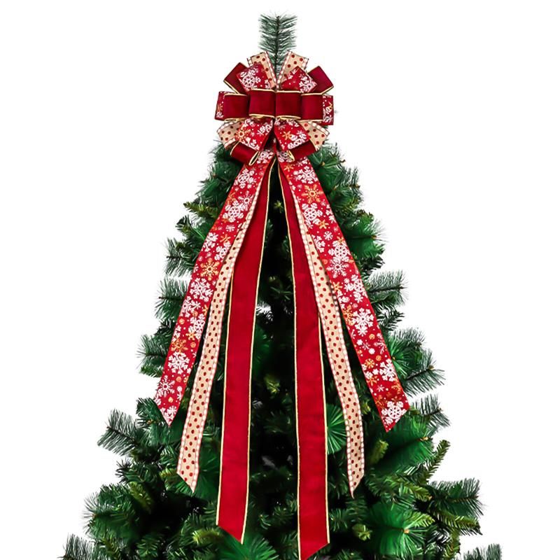 For Christmas Christmas Tree Topper Bow (Decorative, Festival)
