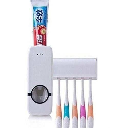 Tooth Paste Dispenser And Brush Holder