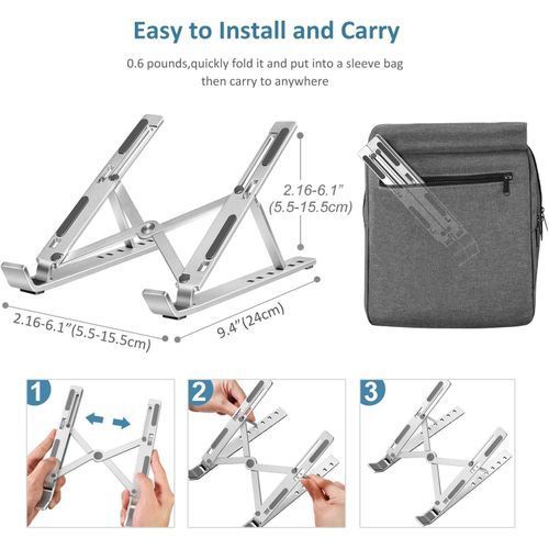 Laptop Tablet Stand Foldable 10 Level Adjustable Computer Notebook Holder Bracket