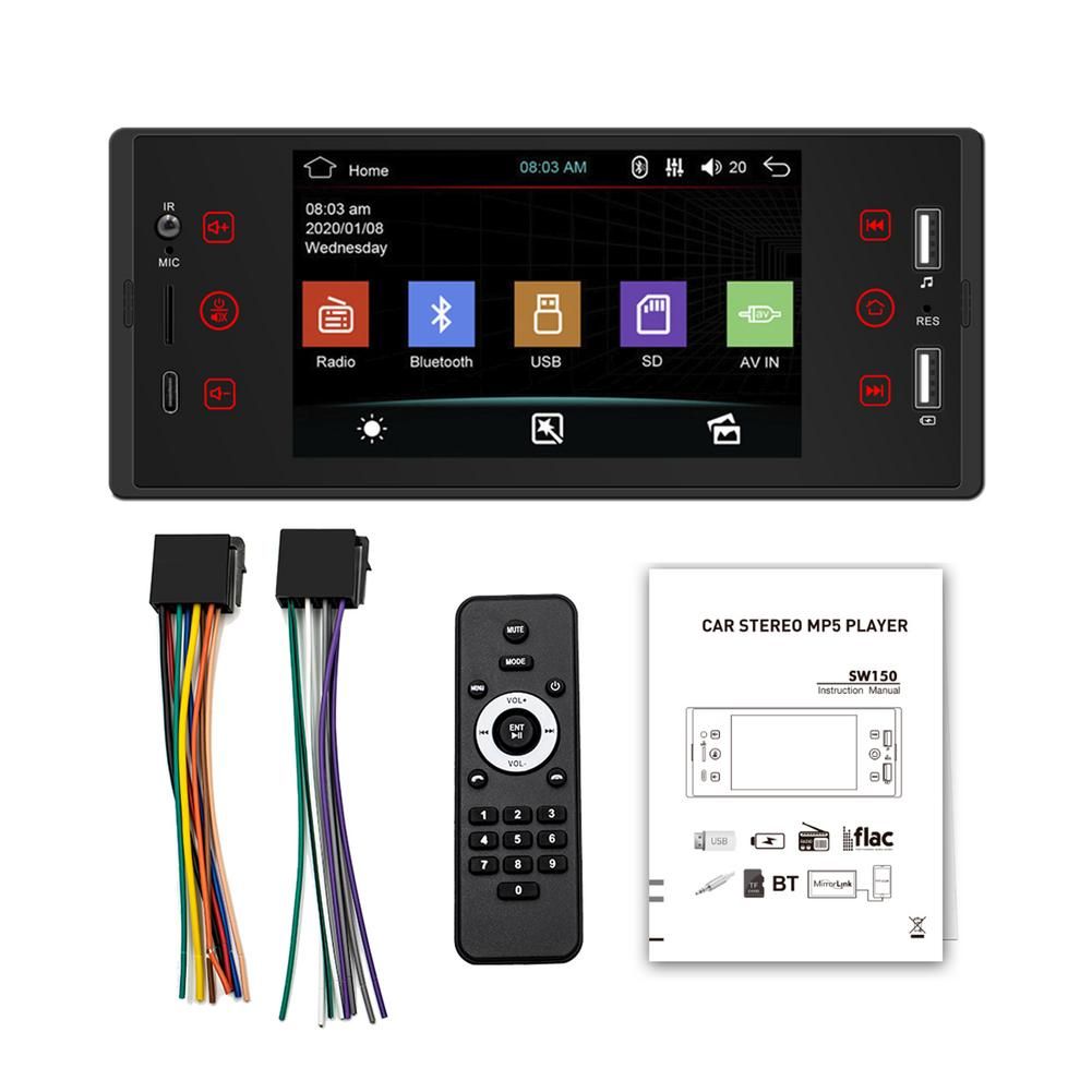 1 Din Car Radio Stereo Receiver 5 Inch Video MP5 Player FM