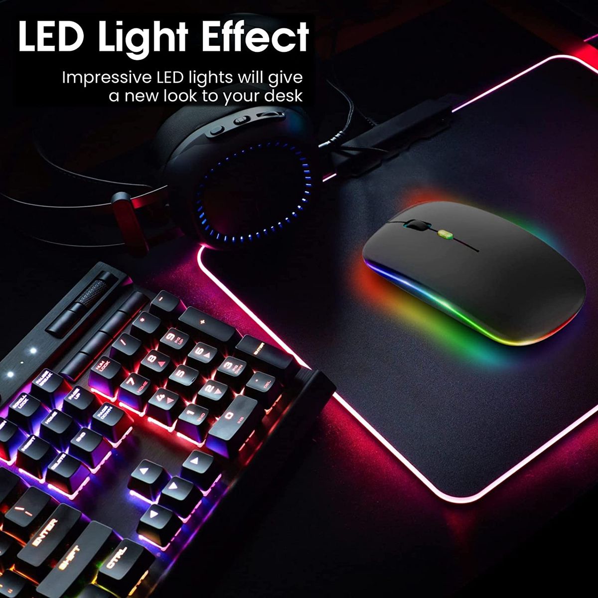 Bluetooth Charging Mouse 2.4G Wireless Mouse Light