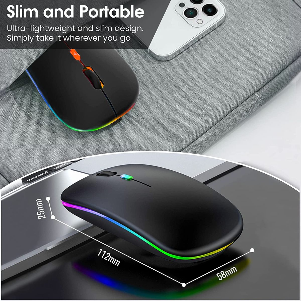 Bluetooth Charging Mouse 2.4G Wireless Mouse Light