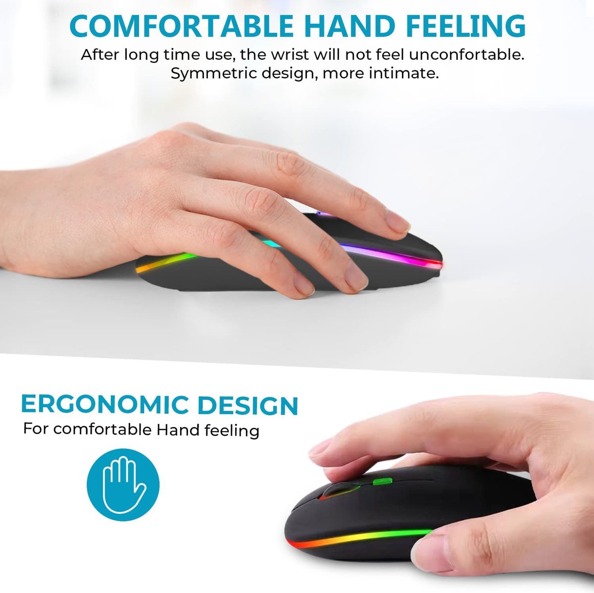 Bluetooth Charging Mouse 2.4G Wireless Mouse Light