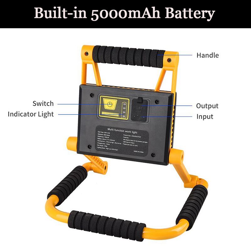 300W LED Work Portable Flood COB Work Lamp Rechargeable