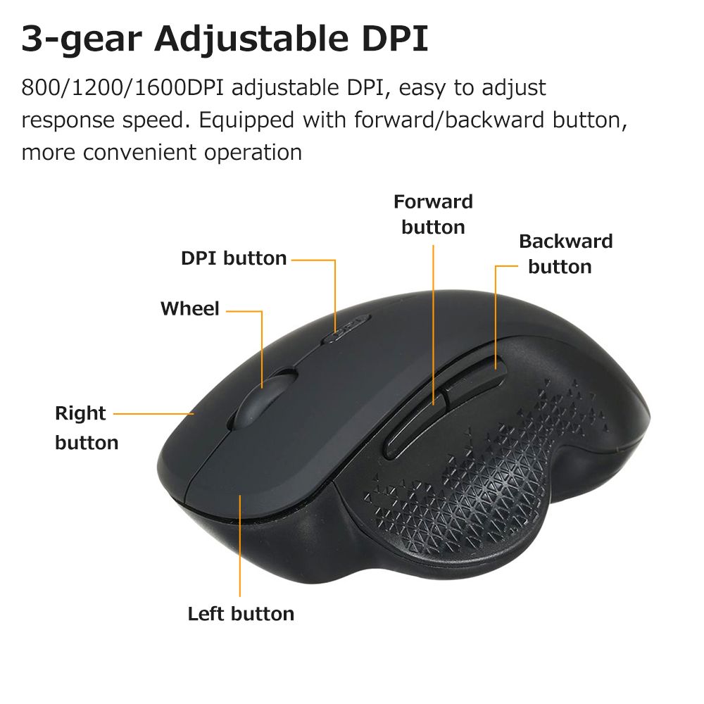 2.4G Wireless Optical Vertical Mouse 6 Keys Ergonomic