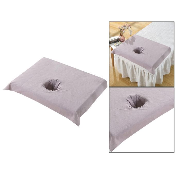 Cotton SPA Half Table Cover Beauty Salon Bed Face Hole Purple Grey