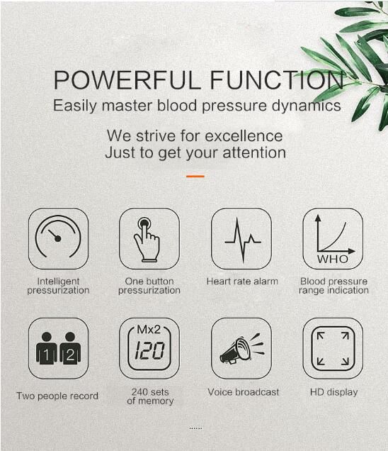 Voice Digital Blood Pressure Monitor Heartbeat BP Monitor