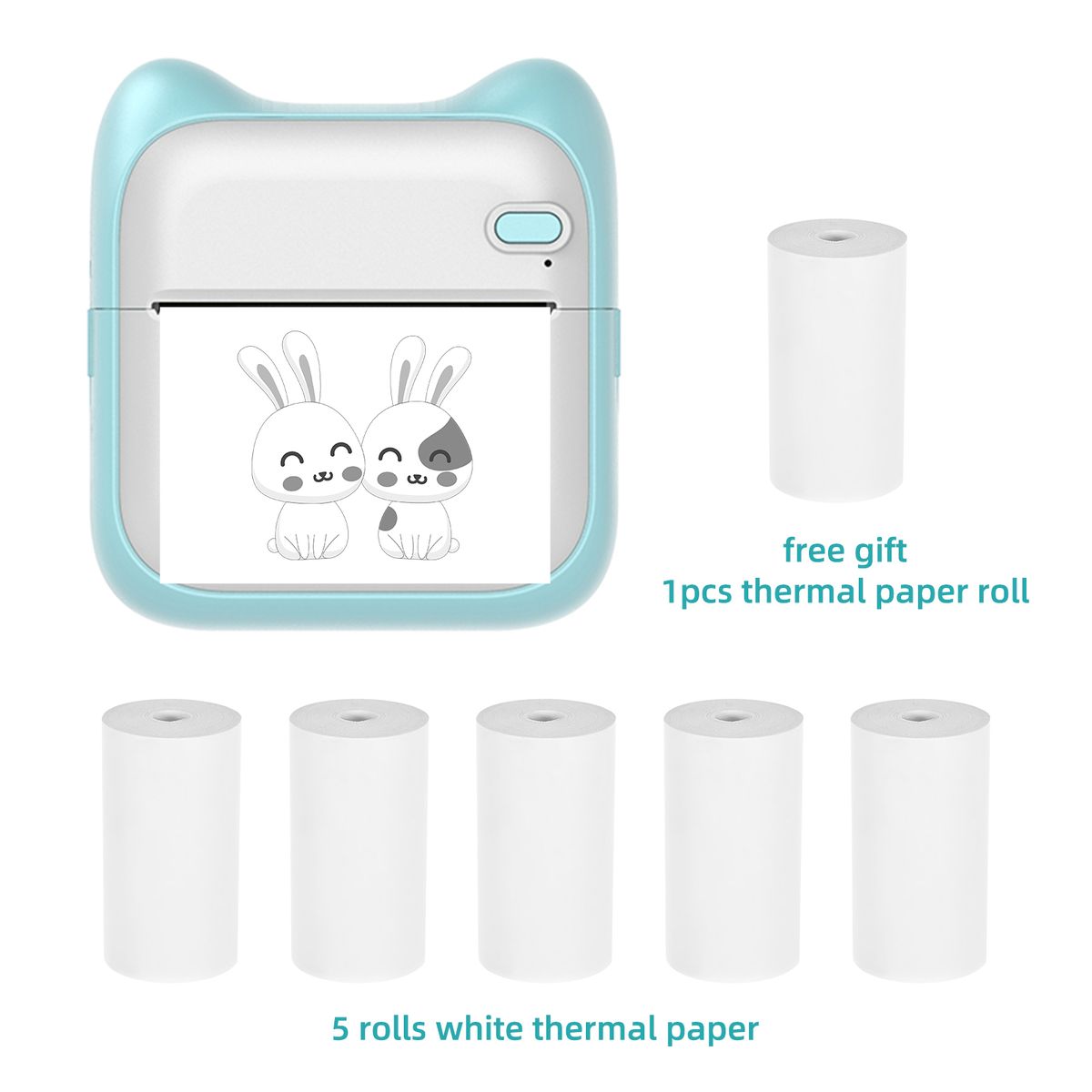 Mini Pocket Photo Printer Portable Thermal Printing Machine 203dpi Wireless BT Connection