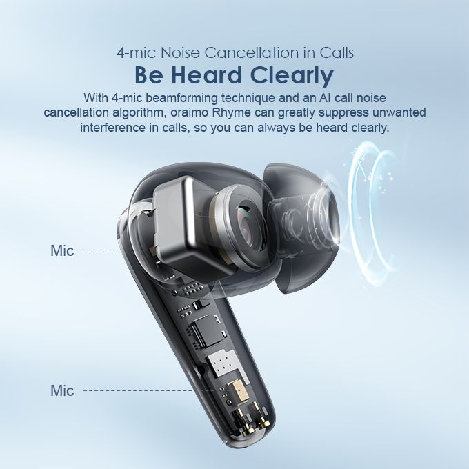 Rhyme ANC Active Noise Cancellation ENC Environmental Noise Cancellation True Wireless Earbuds
