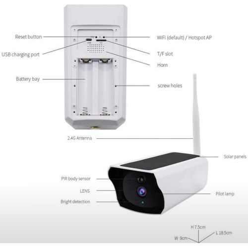 Wireless CCTV Camera Solar Wifi HD 1080P Outdoor IP Camera