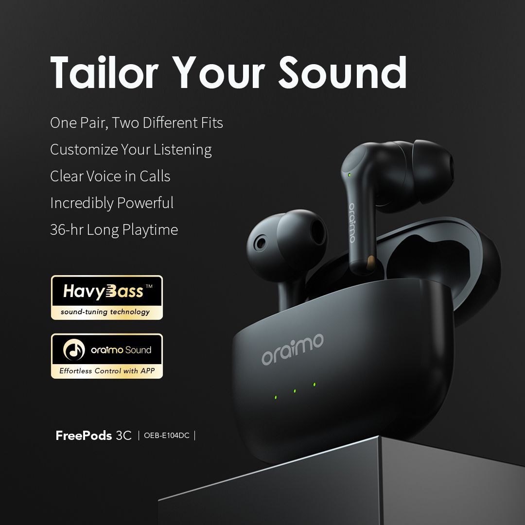 FreePods 3C ENC Calling Noise Cancellation Long Playtime True Wireless Earbuds