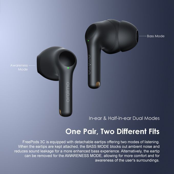 FreePods 3C ENC Calling Noise Cancellation Long Playtime True Wireless Earbuds