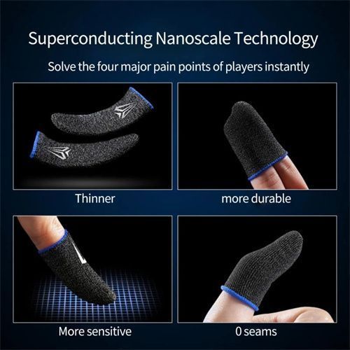2PCS Finger Covers Universal Breathable Ultra-thin Fingertips Sleeves Thumb Gloves For Mobile Game