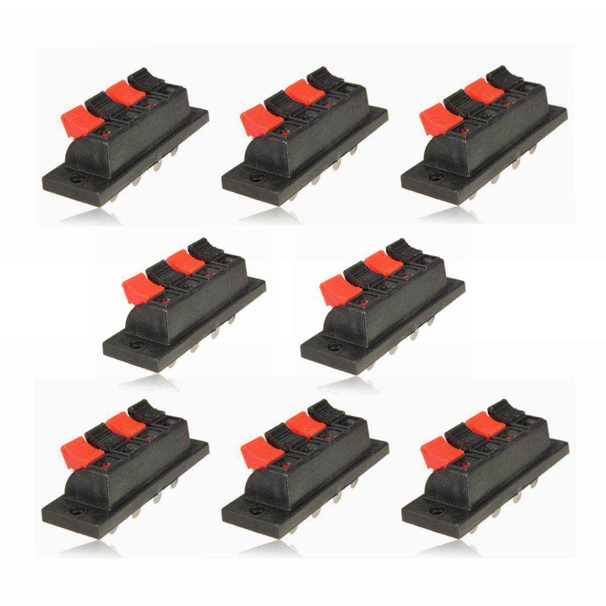 8pcs New 4 - Way Speaker Terminal AMP Stereo Plate Strip Push Release Connector Block