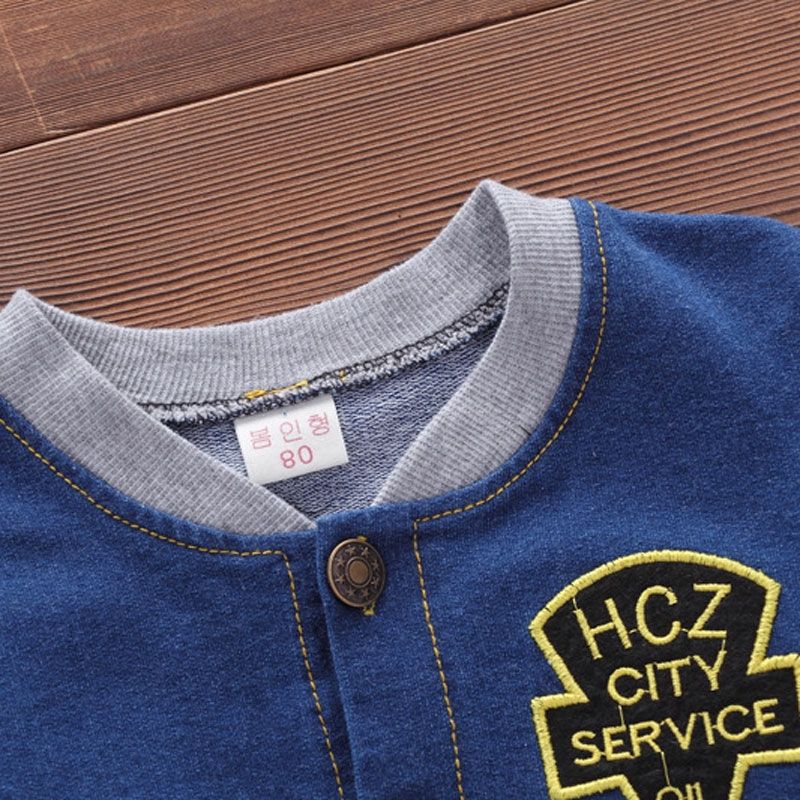 Kids Long Sleeve Denim Coat + Trousers Clothing Set