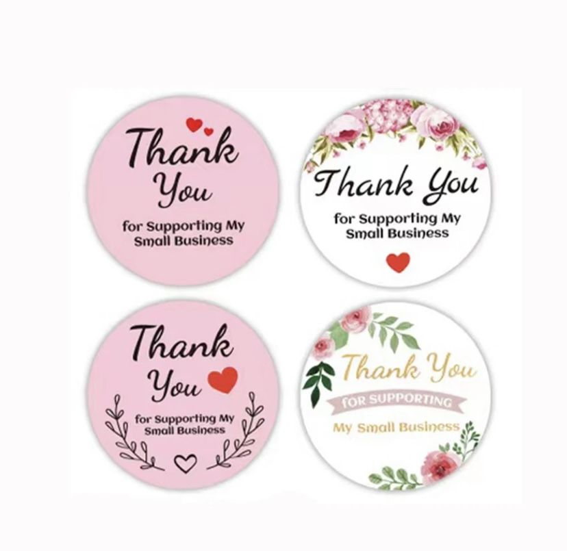 100 Pcs Round Thank You Stickers Seal Labels Gifts Packaging Decor