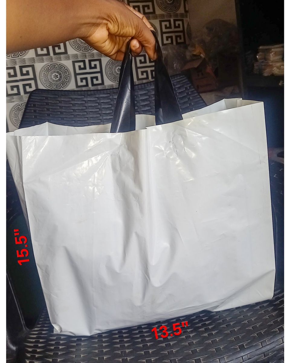 50 PCS Plain Loop Nylon Polybag - Nylon Bag- Packaging Nylon - White