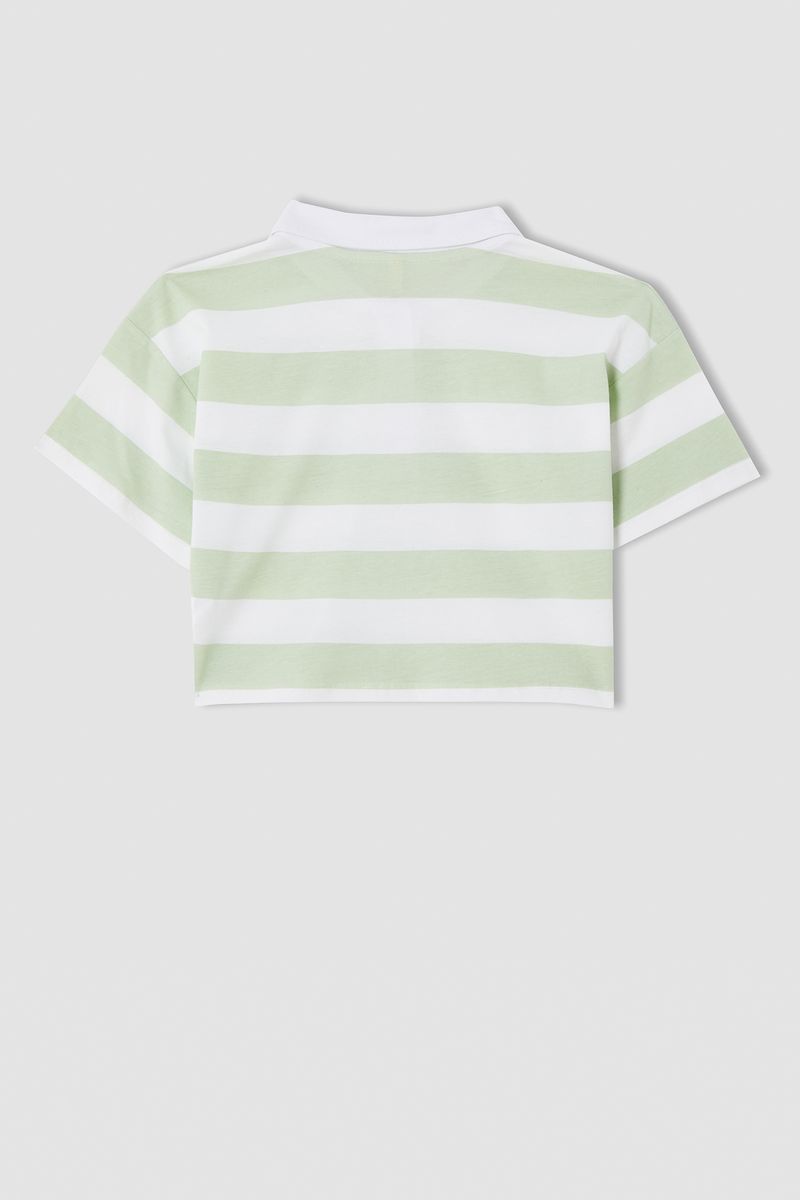 Girl Turquoise Cropped Fit Short Sleeve Body