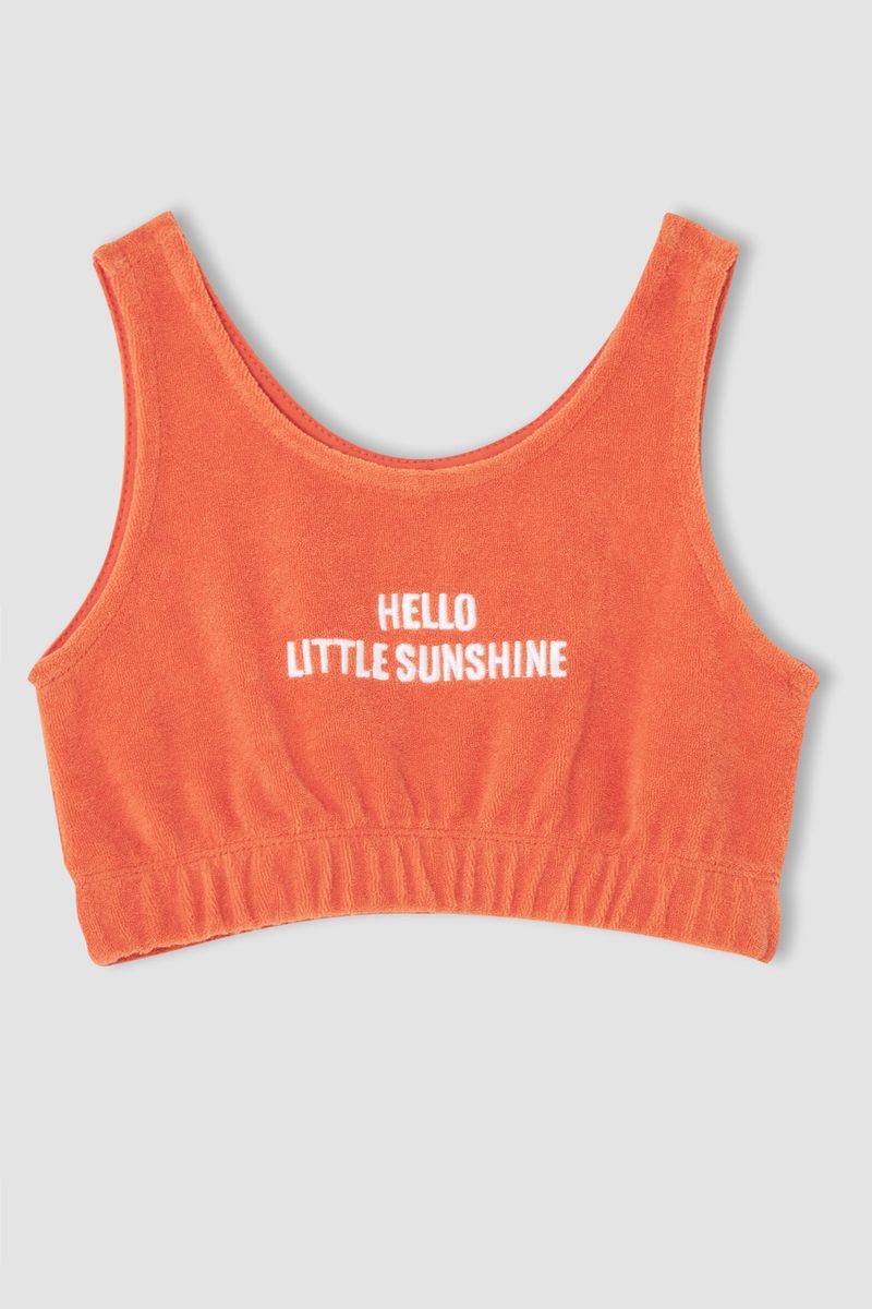 Girl Regular Fit Crew Neck Set - Orange - 2 Pieces