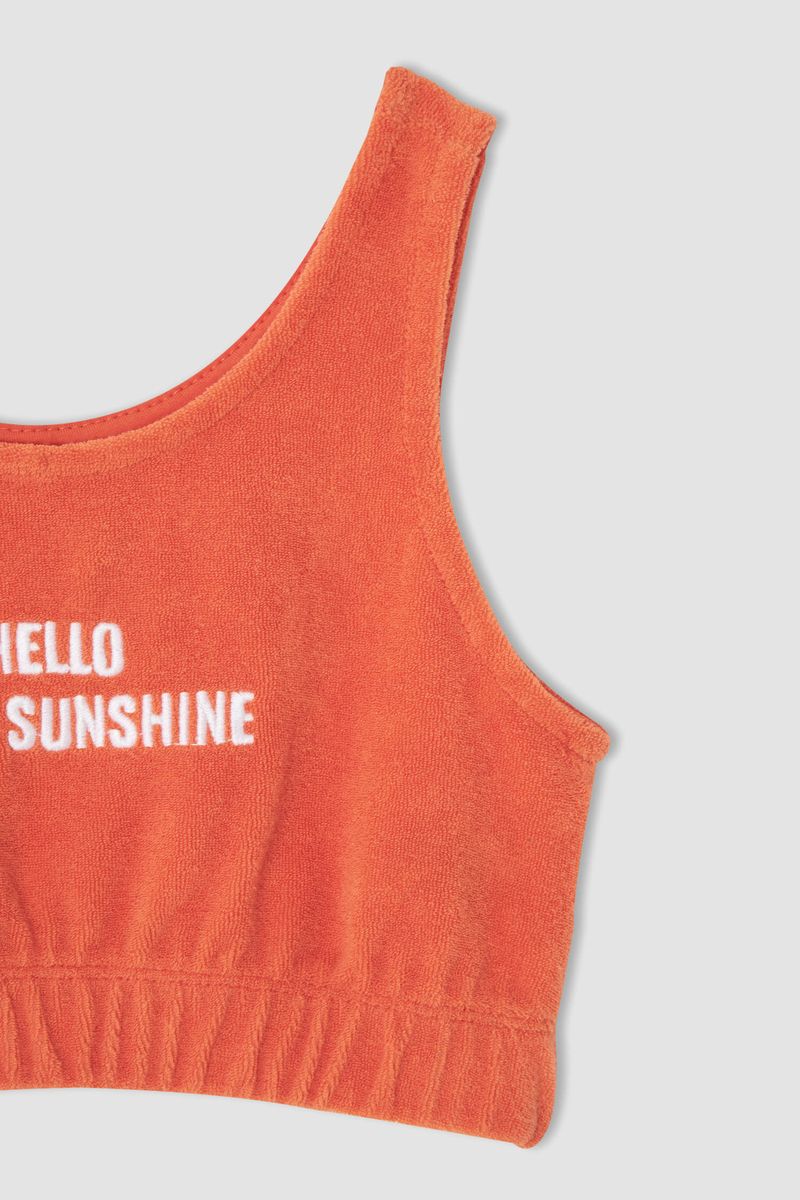 Girl Regular Fit Crew Neck Set - Orange - 2 Pieces