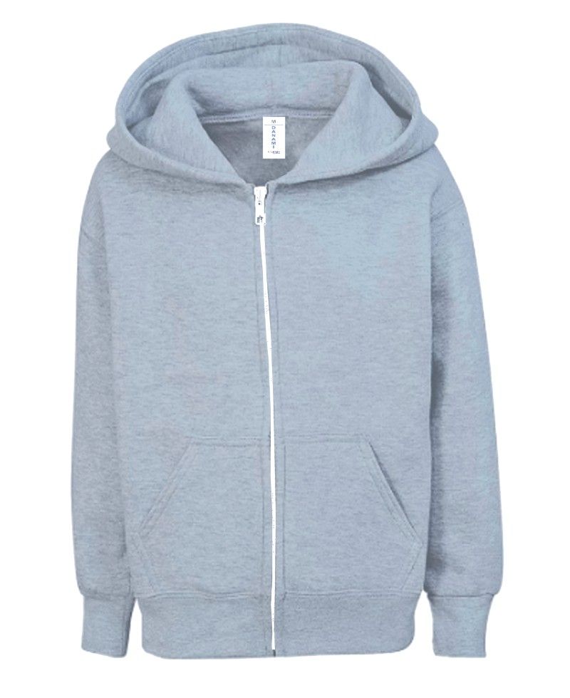 Children's Zip Up Hoodie- Light Grey
