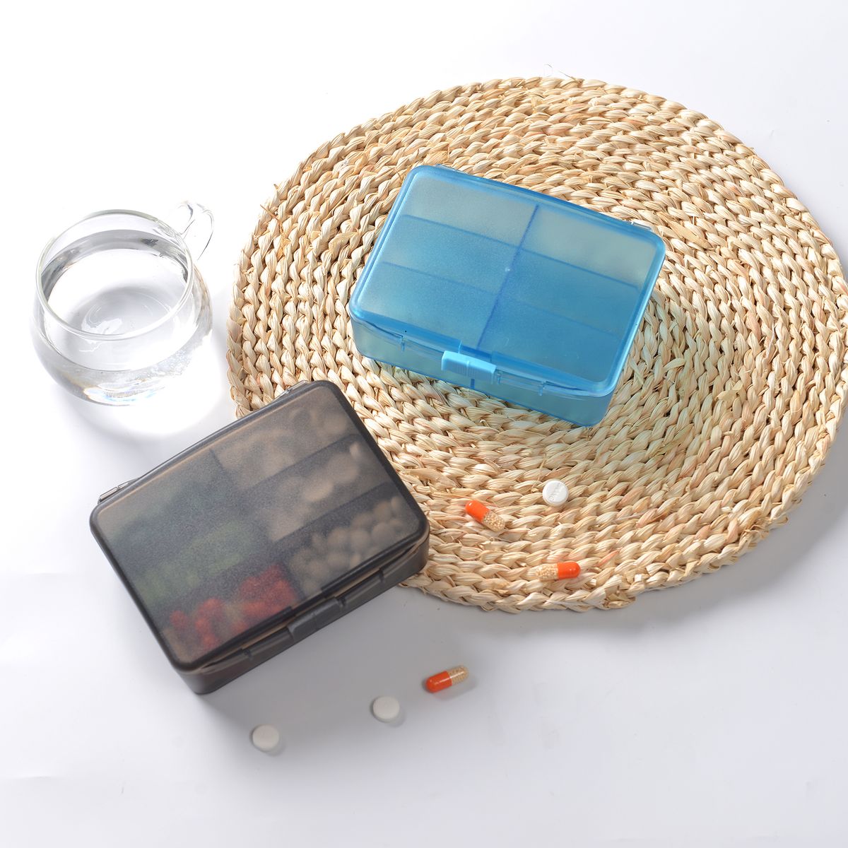 High-Capacity Pill Organizer Pill Box Case Daily Medicine