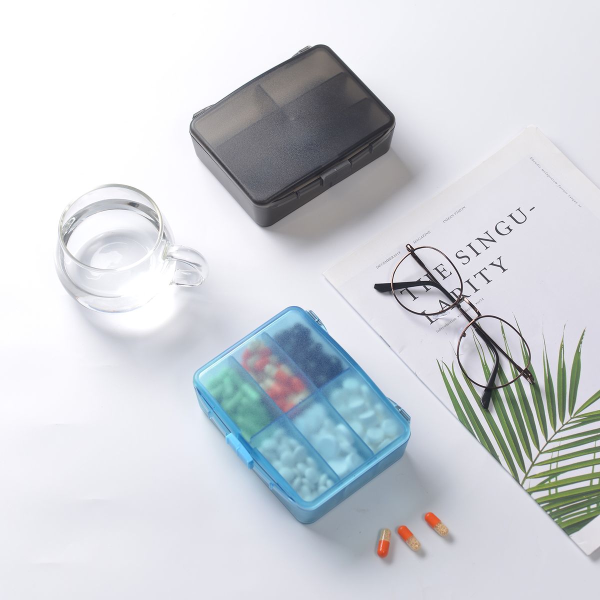 High-Capacity Pill Organizer Pill Box Case Daily Medicine