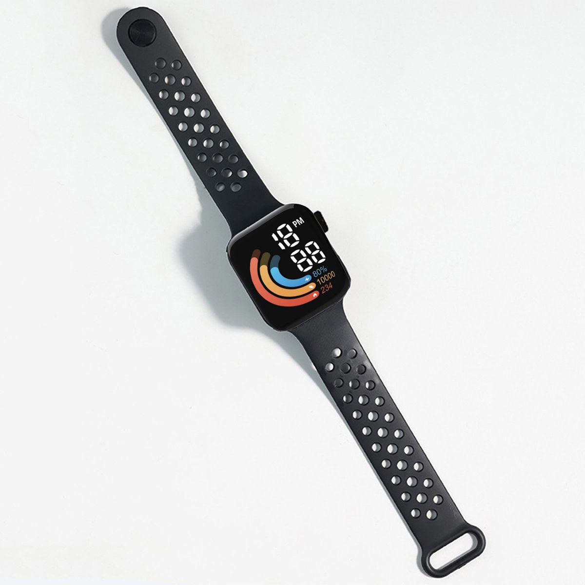 Led Creative Dial Rainbow Pattern Watche - Black