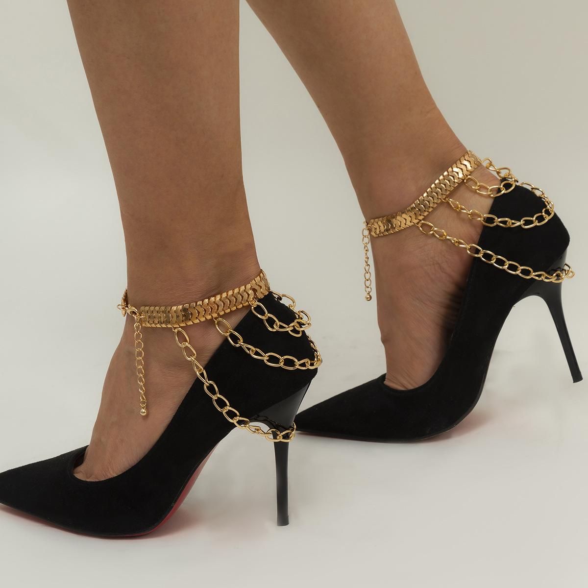 Ladies Anklets High Heels Anklets Gold