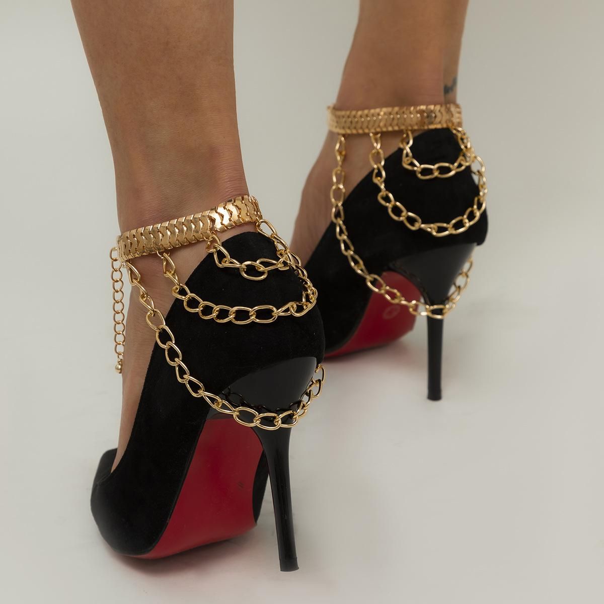 Ladies Anklets High Heels Anklets Gold