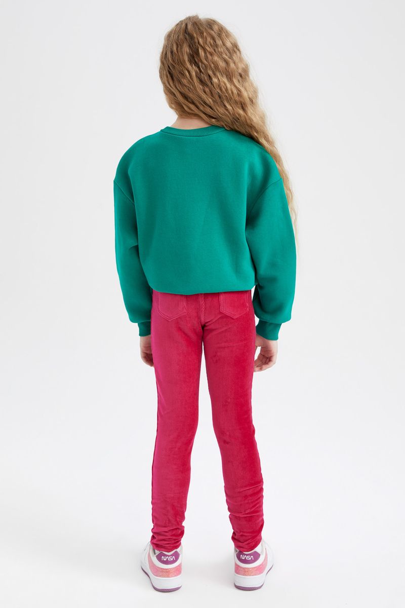 Girl Knitted Legging Fit Leggings -Pink