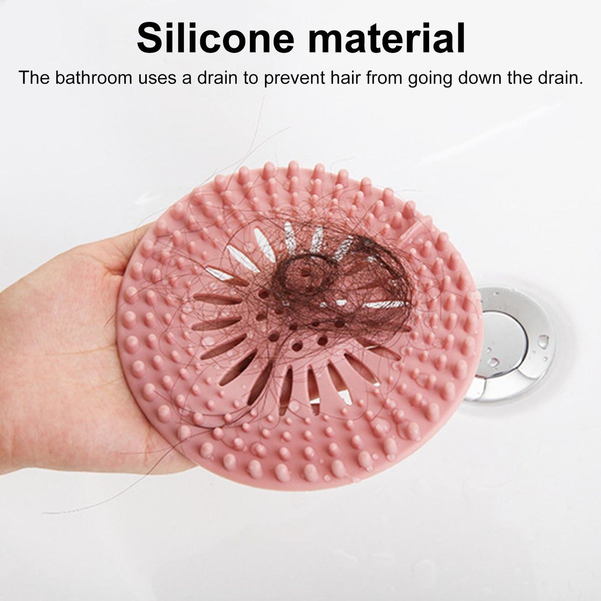 5Pcs Sink Strainer Bathroom Floor Drain Deodorant Mat Hair Trap Filter Pink