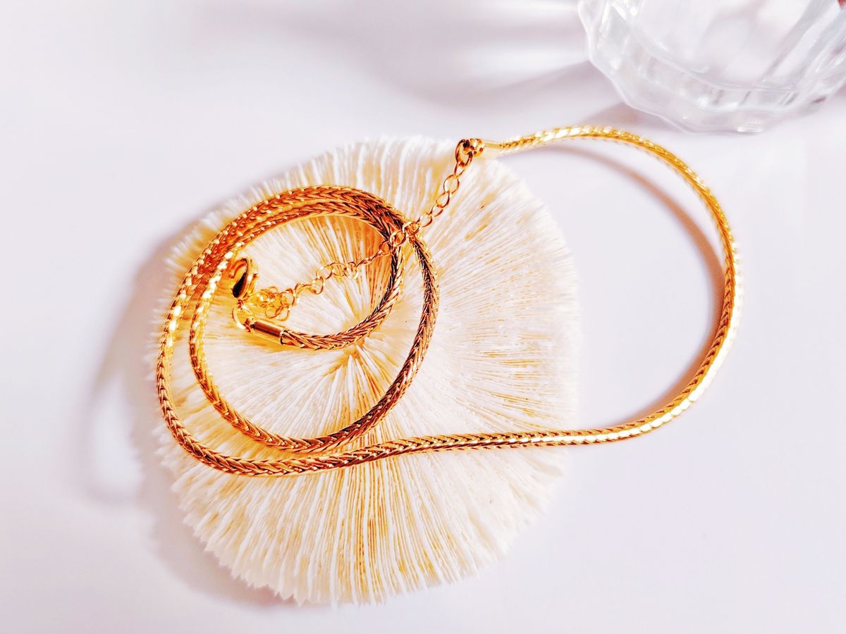 18K Real Gold Plated Solid Copper Chain Necklace For Women Women's Necklace