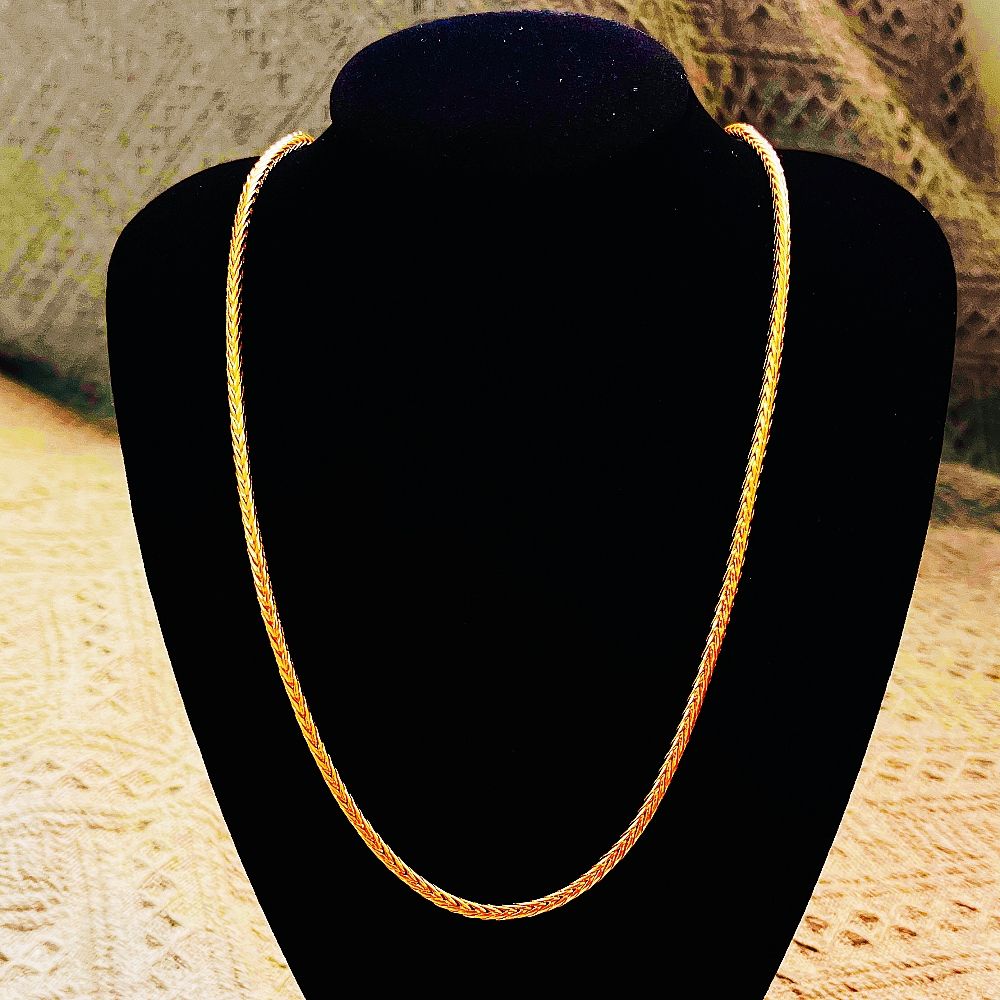 18K Real Gold Plated Solid Copper Chain Necklace For Women Women's Necklace