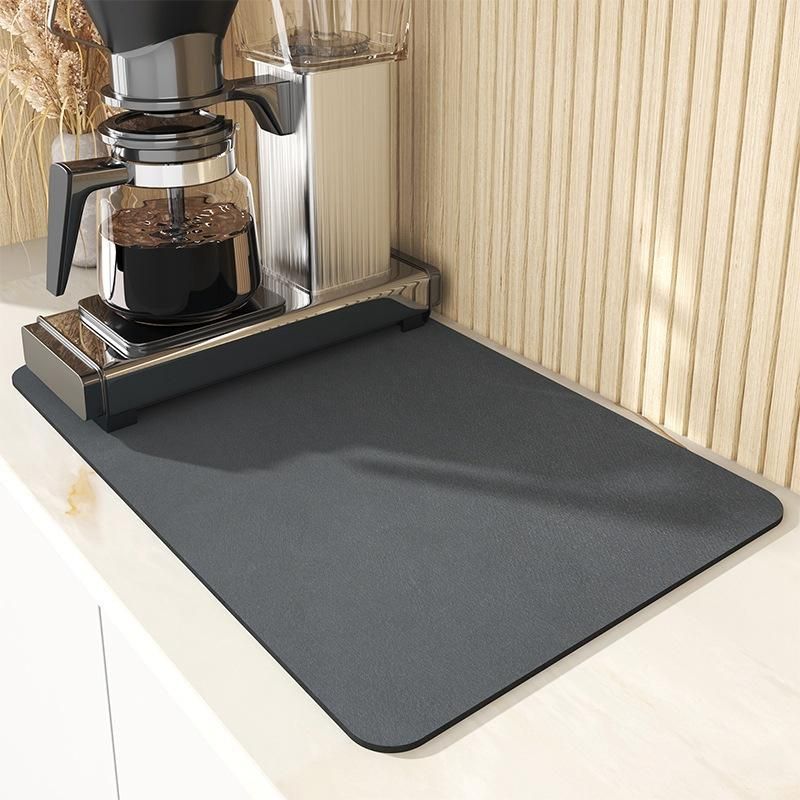 Absorbent Anti-slip Coffee Dish Kitchen Draining Mat Drying Quick Dry Drain Pad