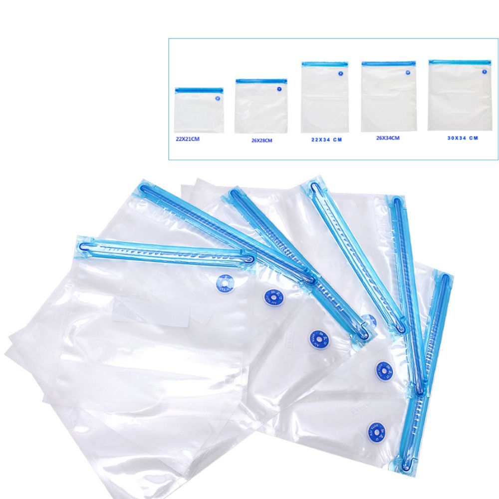 5pcs/set Vacuum Storage Bags Transparent Space Saver Seal