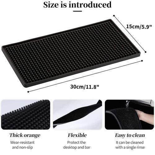 Black PVC Tableware Mat Soft Rubber Mat For Bar-