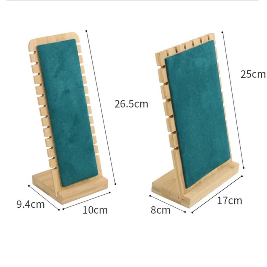Bamboo Wood Jewelry Display Stand Necklace Showcase Holder B