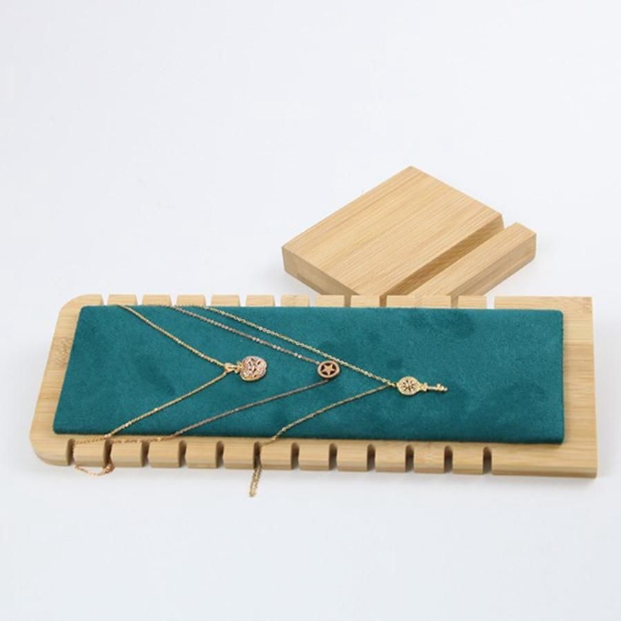 Bamboo Wood Jewelry Display Stand Necklace Showcase Holder B