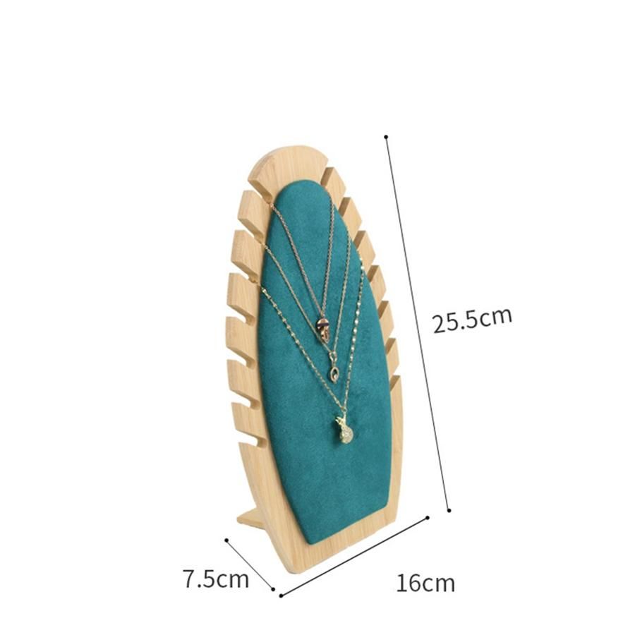 Bamboo Wood Jewelry Display Stand Necklace Showcase Holder B