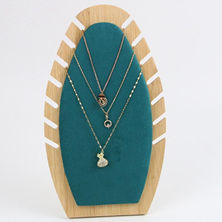 Bamboo Wood Jewelry Display Stand Necklace Showcase Holder B