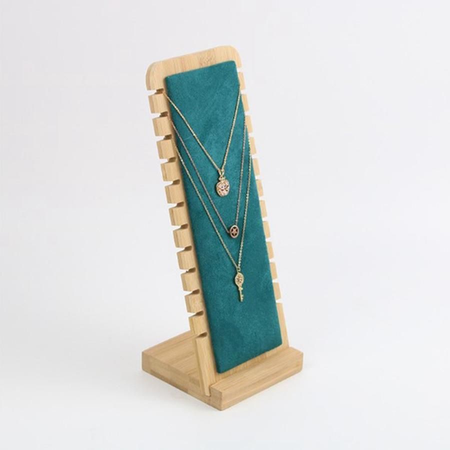 Bamboo Wood Jewelry Display Stand Necklace Showcase Holder B